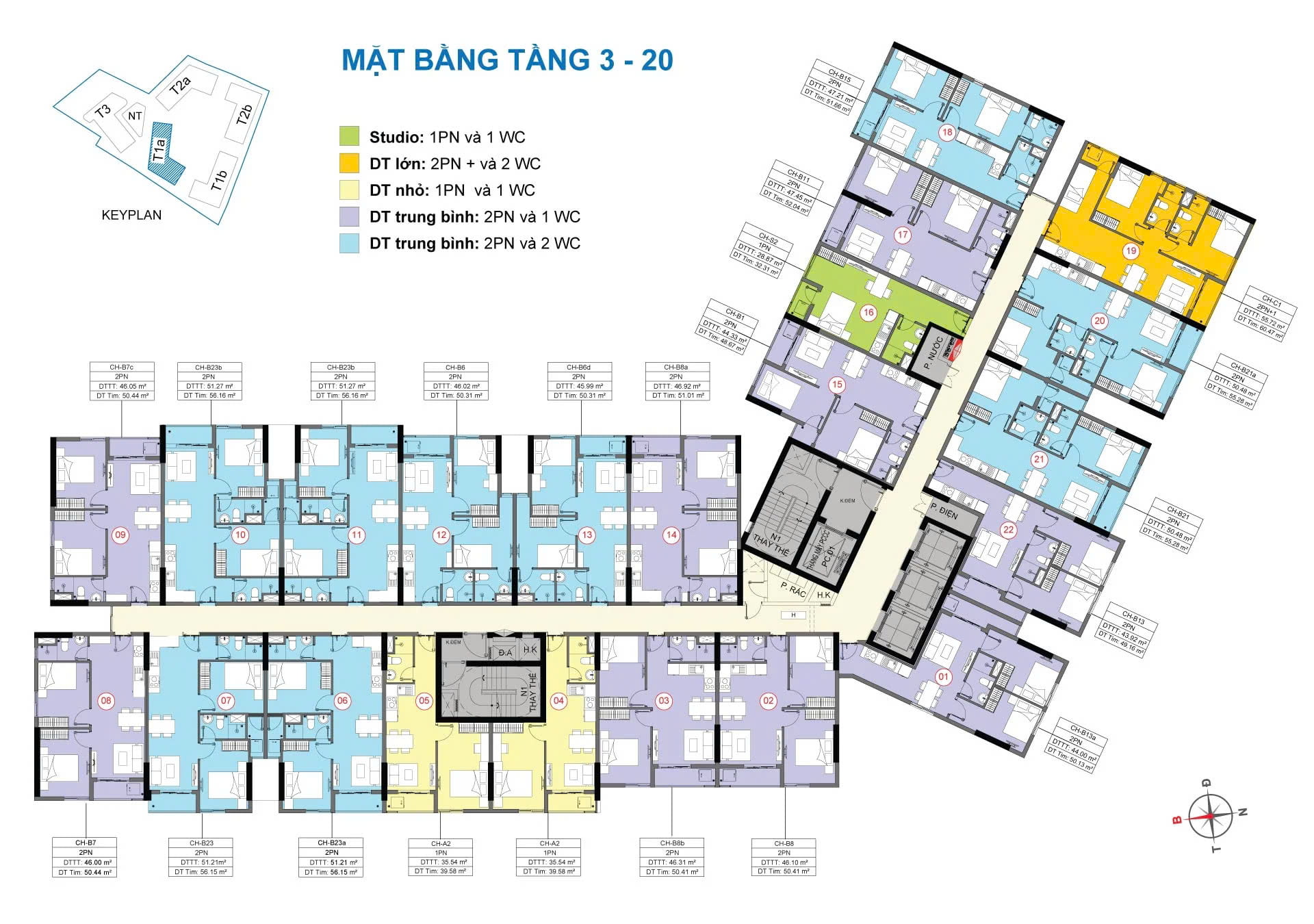 thiết kế mặt bằng destino centro BLOCK T1A