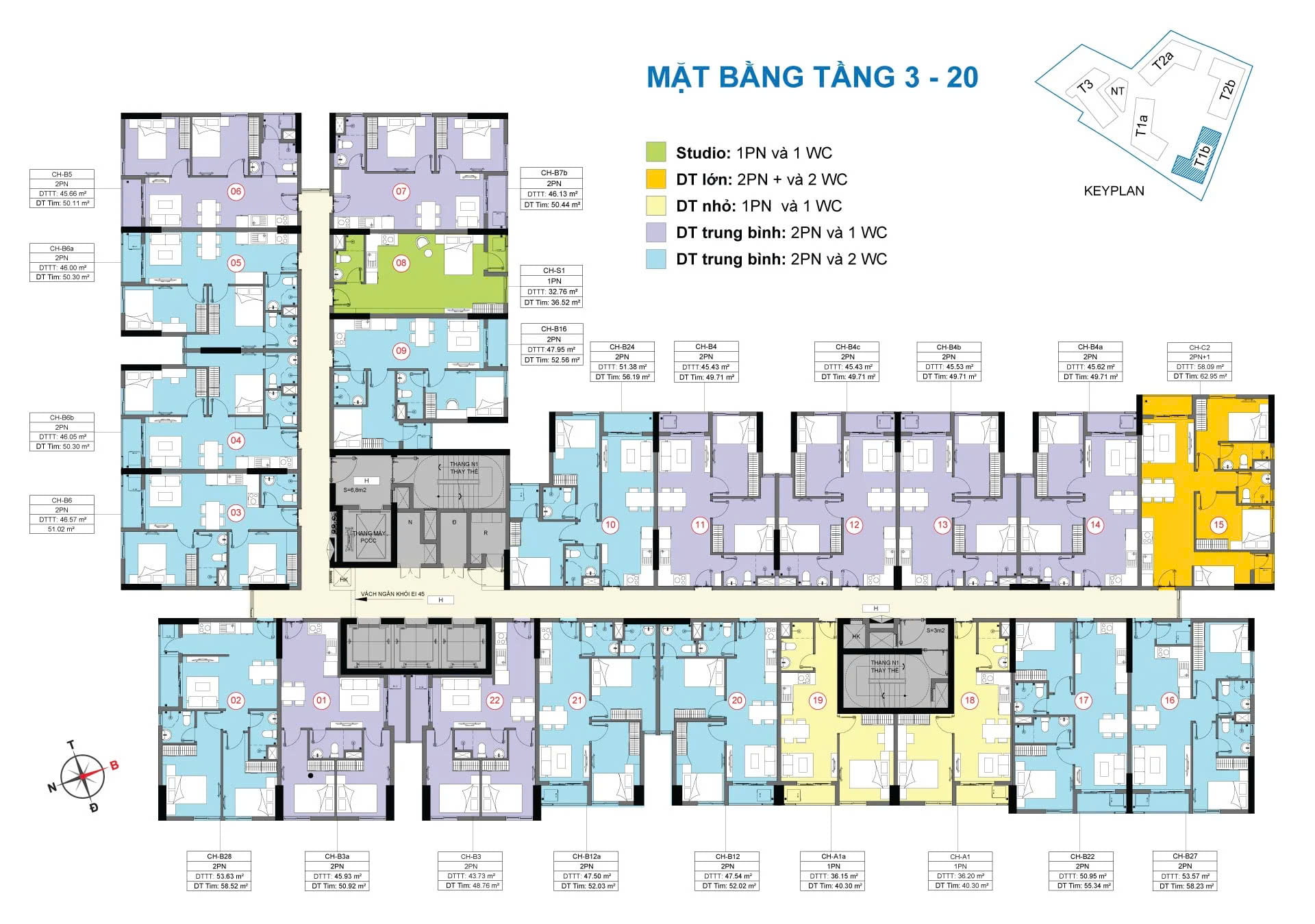 thiết kế mặt bằng destino centro BLOCK T1B