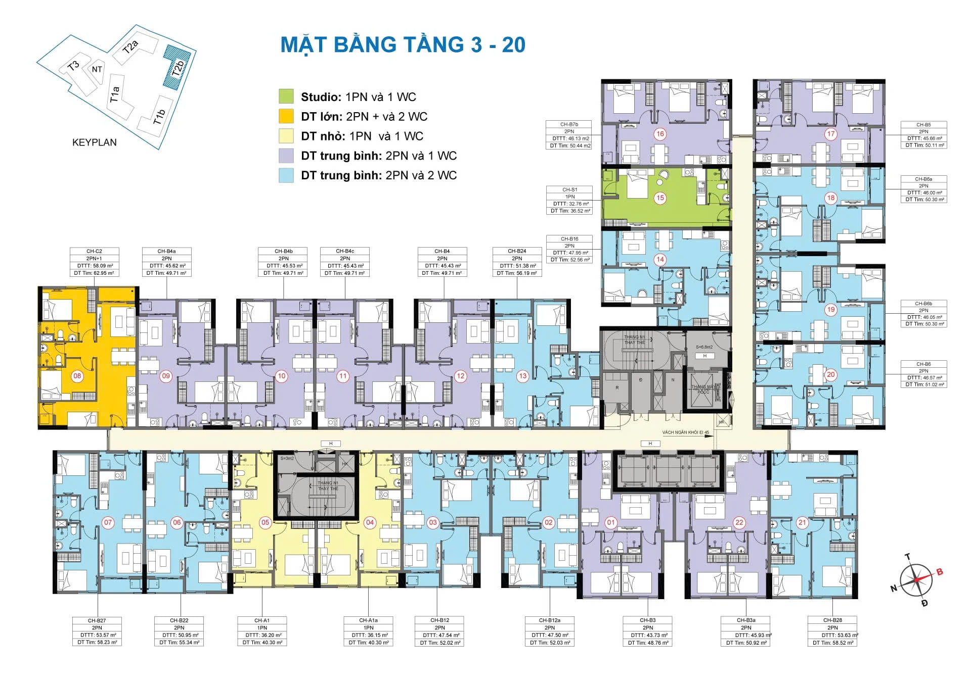 thiết kế mặt bằng destino centro BLOCK T2B