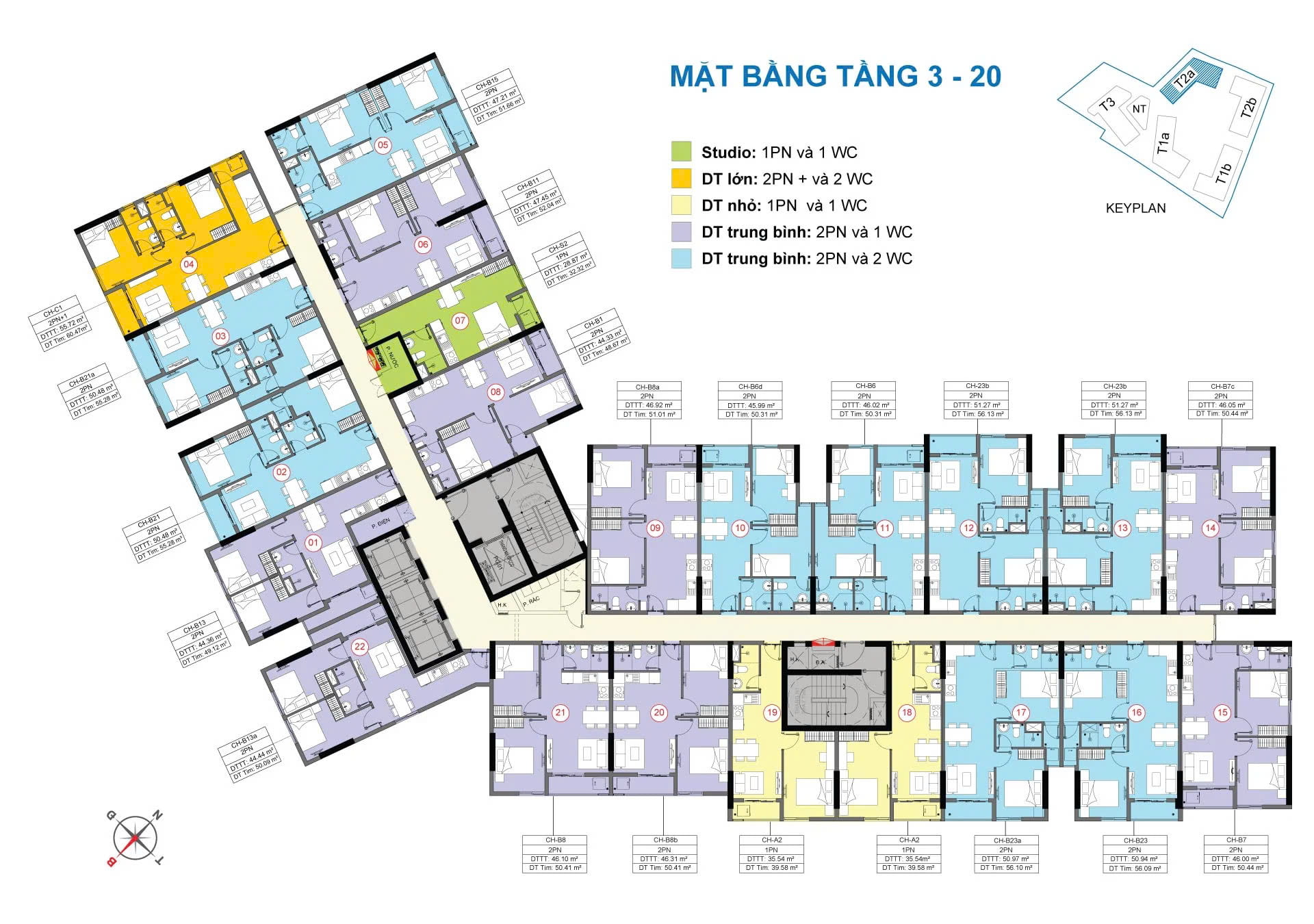 thiết kế mặt bằng destino centro BLOCK T2A